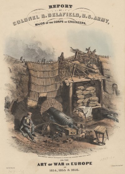 1854年、1855年、および1856年のヨーロッパにおけるアートオブウォーに関するR.デラフィールド大佐、米国陸軍工兵隊、および工兵隊少佐の報告、Bowen und Co.によるリソ、1860年（クロモリト） 作： Robert Walter Weir