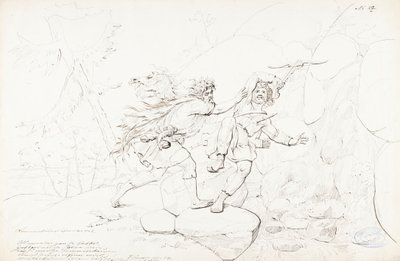 ペットの死 ; "Kalewala, Fink National-dikt, framställd i teckningar af R.W.Ekman "シリーズのための原画 作： Robert Wilhelm Ekman