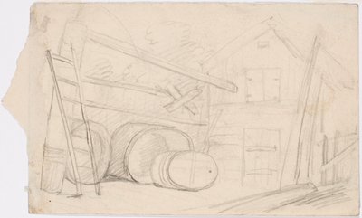 家屋と樽 作： Robert Wilhelm Ekman