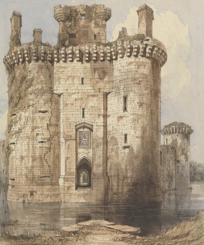 Caerlaverock 城の入り口ゲートウェイと隣接する塔 作： Robert William Billings