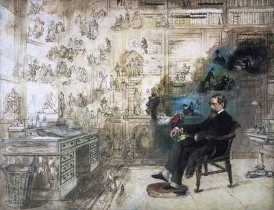 ディケンズと彼の登場人物の死後の肖像画。ディケンズドリーム、1875 作： Robert William Buss