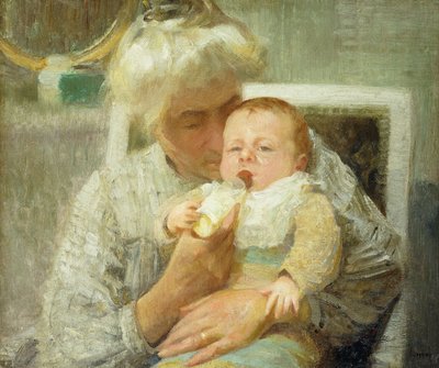 哺乳瓶 作： Robert William Vonnoh