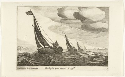 ダムルーパー Damloopers groot about 16 Last / Damloopers de 16 Tonneaux (オブジェクトのタイトル) Hollandse scheepstypen、1627年（シリーズタイトル） さまざまな船 Don ton se sert dans les United Provinces / さまざまなオランダ船のアイコン 作： Robert de Baudous (possibly)