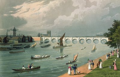 ウォータールー橋の眺め、パブ。 1820コルナギウント社 作： Robert the Elder and Younger Havell