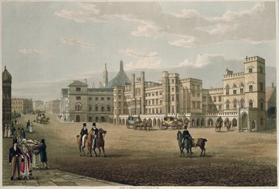 パブ、オールドパレスヤードからの貴族院の眺め。 1821 by Colnaghi und Co.（アクアチント） 作： Robert the Elder and Younger Havell