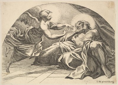 刑務所でピーターに現れた天使、1680-1743年。 作： Robert van Audenaerde