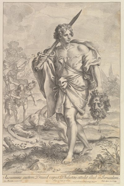 ゴリアテの頭を持つダビデ、1680-1743。 作： Robert van Audenaerde