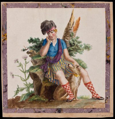 ハイランダー、1820年頃（紙にトイレ） 作： Robiano