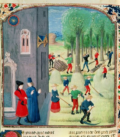 Lat 1173干し草と木工、チャールズダングレームの時間、1480年頃 作： Robinet Testard
