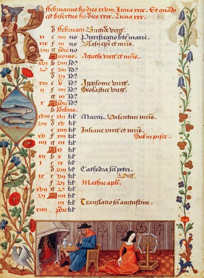 1173年2月、シャルルダングレームの時間からの1173年2月頃、1480年頃 作： Robinet Testard