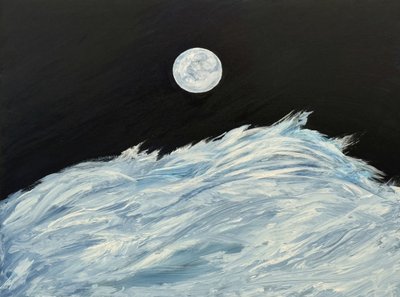月明かりに照らされた海の波 作： RodMacIver