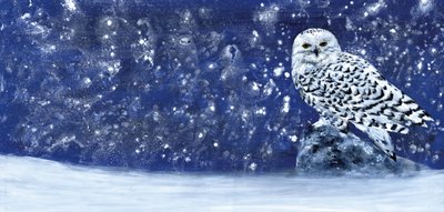 雪の降る夕べ 60×28 作： 