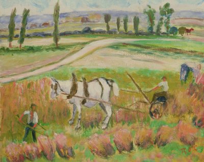 白い馬との収穫 作： Roderic OConor