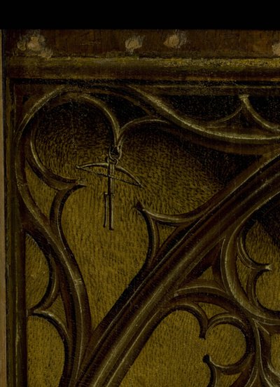 十字架からの降下の主要部分の網目模様の詳細 作： Rodgier van der Weyden
