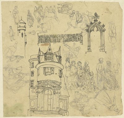 建築と人物 作： Rodolphe Bresdin