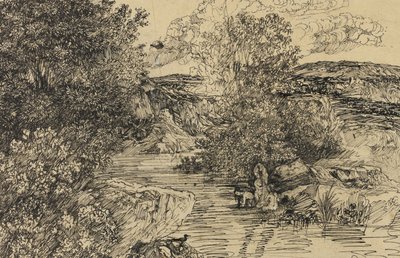 小川の入浴者 作： Rodolphe Bresdin