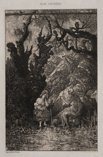 死と若い母親、1861年。 作： Rodolphe Bresdin
