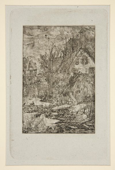 Entree de Village (茅葺きコテージ) 作： Rodolphe Bresdin