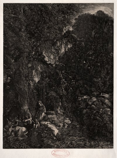鹿のいる聖家族 作： Rodolphe Bresdin