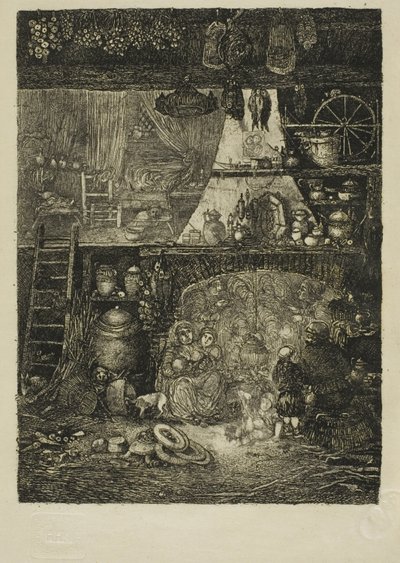インテリア、オートガロンヌの農民の家 作： Rodolphe Bresdin