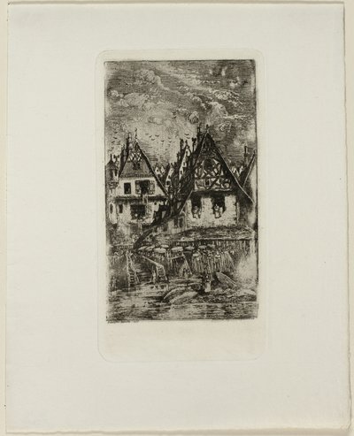 日よけのある市場 作： Rodolphe Bresdin