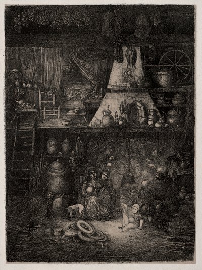 オートガロンヌの農民のインテリア 作： Rodolphe Bresdin