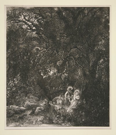エジプトへの逃亡中の休息 作： Rodolphe Bresdin