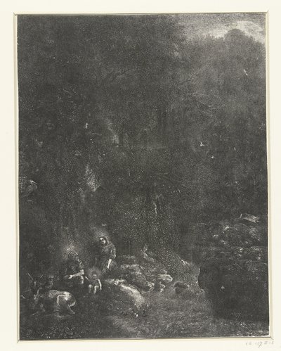 エジプトへの逃亡中の休息 作： Rodolphe Bresdin