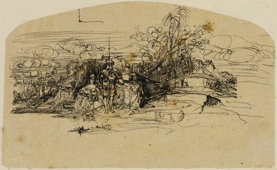 衛兵とともに休息を 作： Rodolphe Bresdin