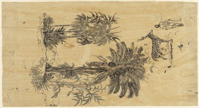 ヤシの木が 2 つのグループに分かれた学習シート 作： Rodolphe Bresdin
