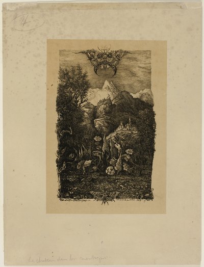 蝶と池 作： Rodolphe Bresdin