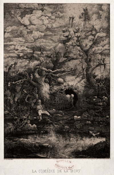 死の喜劇、1854年。 作： Rodolphe Bresdin