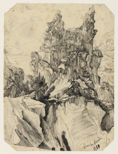 クレバス、1860年 作： Rodolphe Bresdin