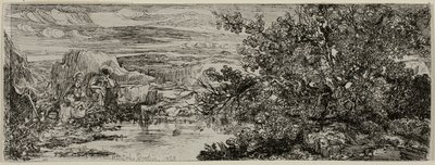 プールのそばの聖家族 作： Rodolphe Bresdin