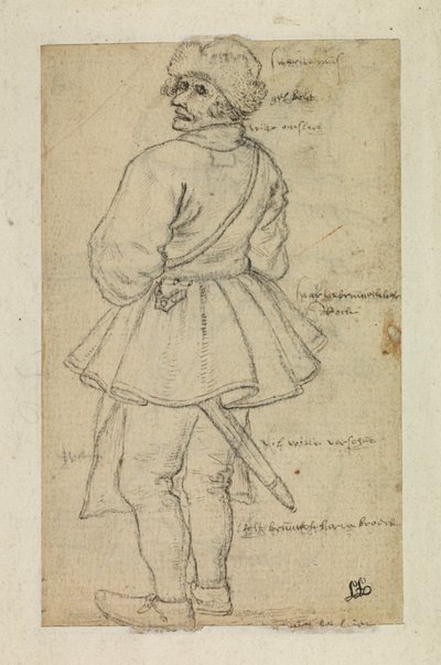 後ろから見た男（裏） 作： Roelandt Jacobsz and Bruegel Pieter the Elder Savery