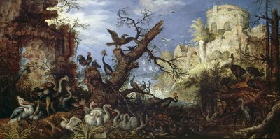 鳥のいる風景 作： Roelandt Jacobsz. Savery