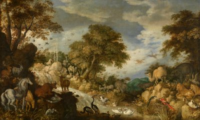 オルフェウスと動物（キャンバスに油彩） 作： Roelandt Jacobsz. Savery