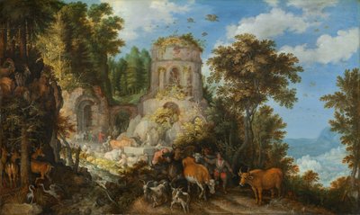 エジプトへの逃避のある風景 作： Roelandt Savery