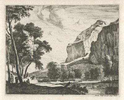 岩のある川の風景 チロルの風景（連載タイトル） 作： Roelant Roghman