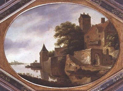 荘園の砦のある風景 作： Roelof Van Vries