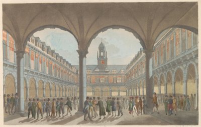 アムステルダムの証券取引所、1825年頃 The Beurs in Amsterdam / La Bourse à Amsterdam (オブジェクトのタイトル) 作： Roelof van der Meulen