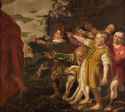 小さな子供たちに嘲笑されるエリシャ (列王記II 2:24-25) 作： Roeloff van Zijl (attributed to)