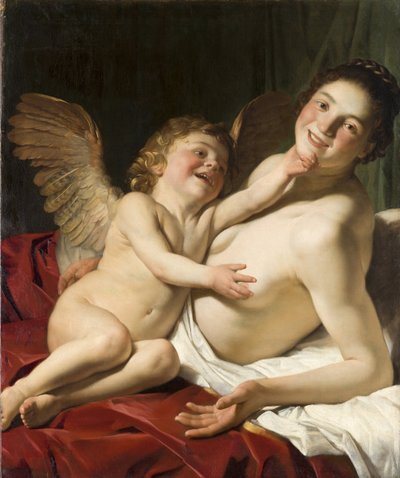 「ヴィーナスとキューピドン」 (ヴィーナスとキューピッド) Peinture de Roeloff van Zijl (actif verse 1608-1631) verse 1625 Frans Hals Museum Haarlem 作： Roeloff van Zijl