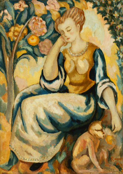 猿を持つ女性、1917年頃 作： Roger Eliot Fry