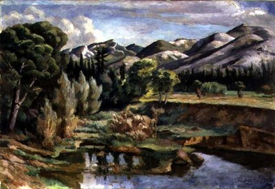 フランスの風景（油彩・キャンバス 作： Roger Eliot Fry