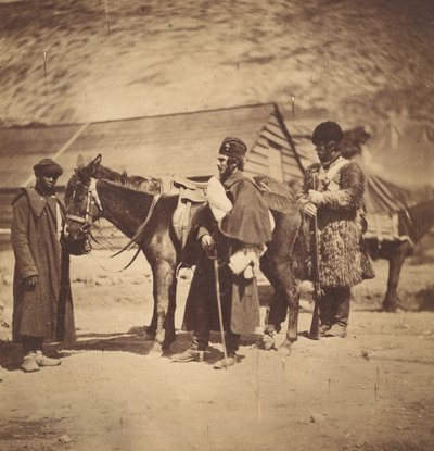 擲弾兵衛兵隊のバーナビー大尉、1855 年。 作： Roger Fenton