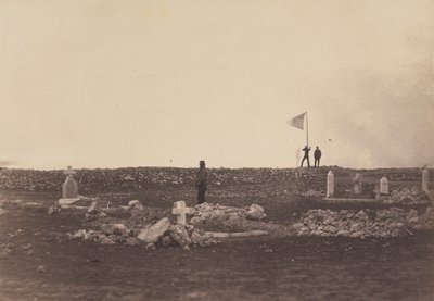 墓地、キャスカートの丘、1855年、1856年印刷（写真） 作： ロジャー・フェントン