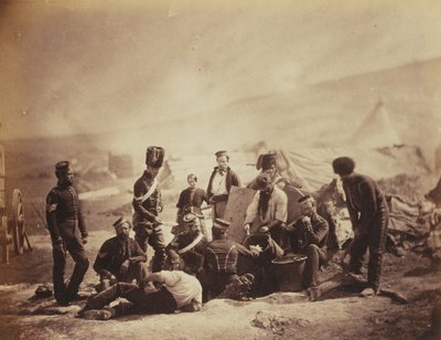 1855年のクリミア戦争に関連する52枚の写真のアルバムからの8番目の料理家（王のロイヤルアイルランド）ライトドラグーン（Hussars） 作： Roger Fenton