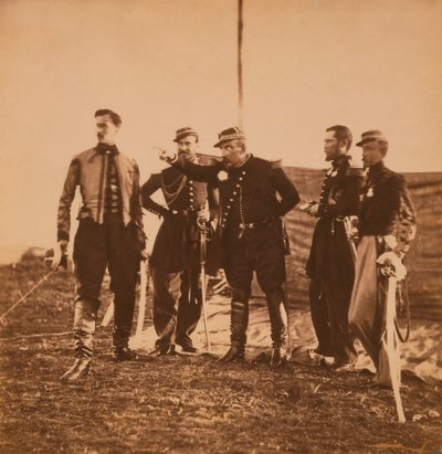参謀に指示を出すフランスのピエール・ボスケ将軍（クリミア戦争、クリミア、ウクライナ 作： Roger Fenton