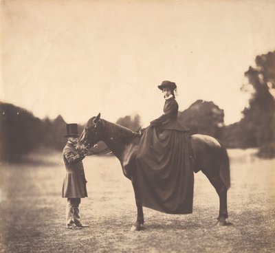 馬に乗った女性、1850年代。 作： Roger Fenton